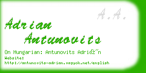 adrian antunovits business card